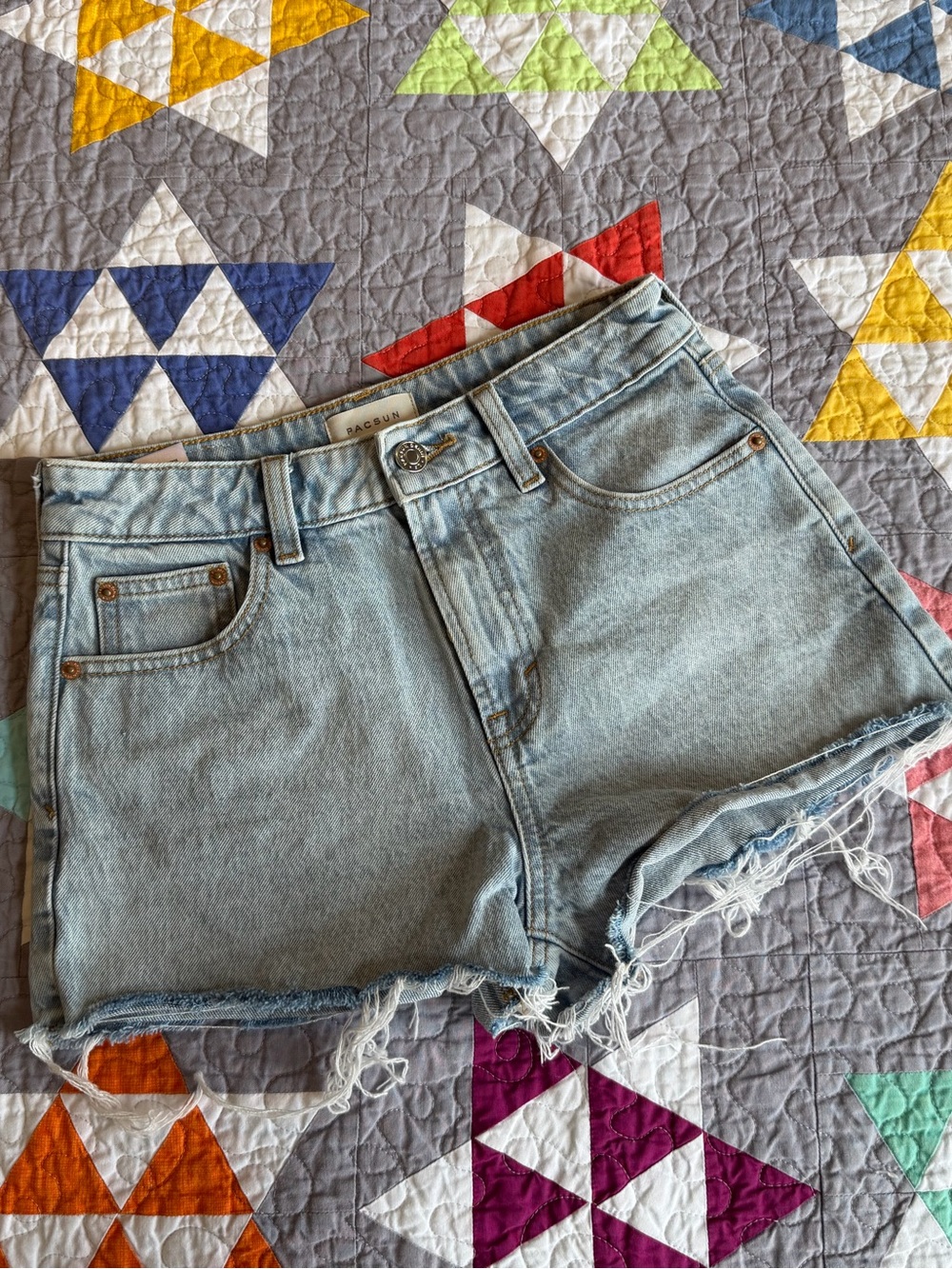 PAC Sun Light Wash Denim Cutoff Shorts